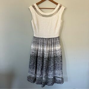 Badgley Mischka Navy/Soft White A-line Dress • 4